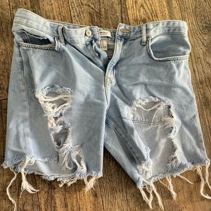 Distressed Denim Shorts